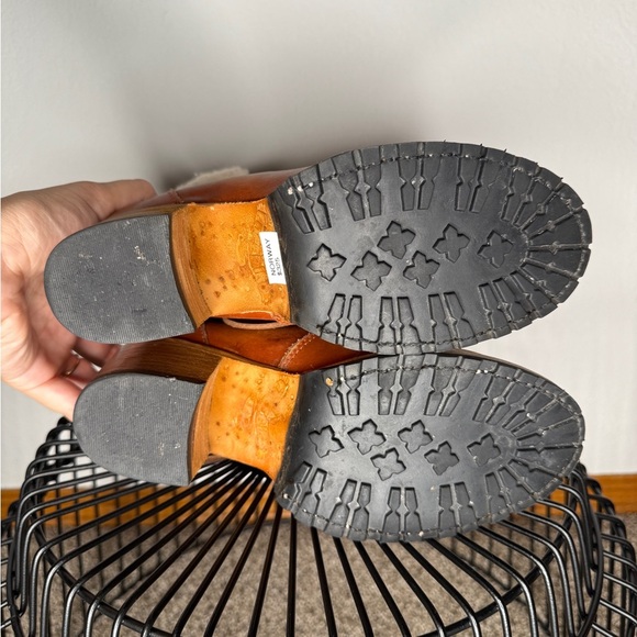 Freebird Norway Sherpa Lined Ankle Boots Size 6 Leather Tan and Cream - Picture 6 of 7